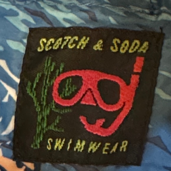 Scotch & Soda Blue Surf Print Board Shorts - Picture 8 of 13